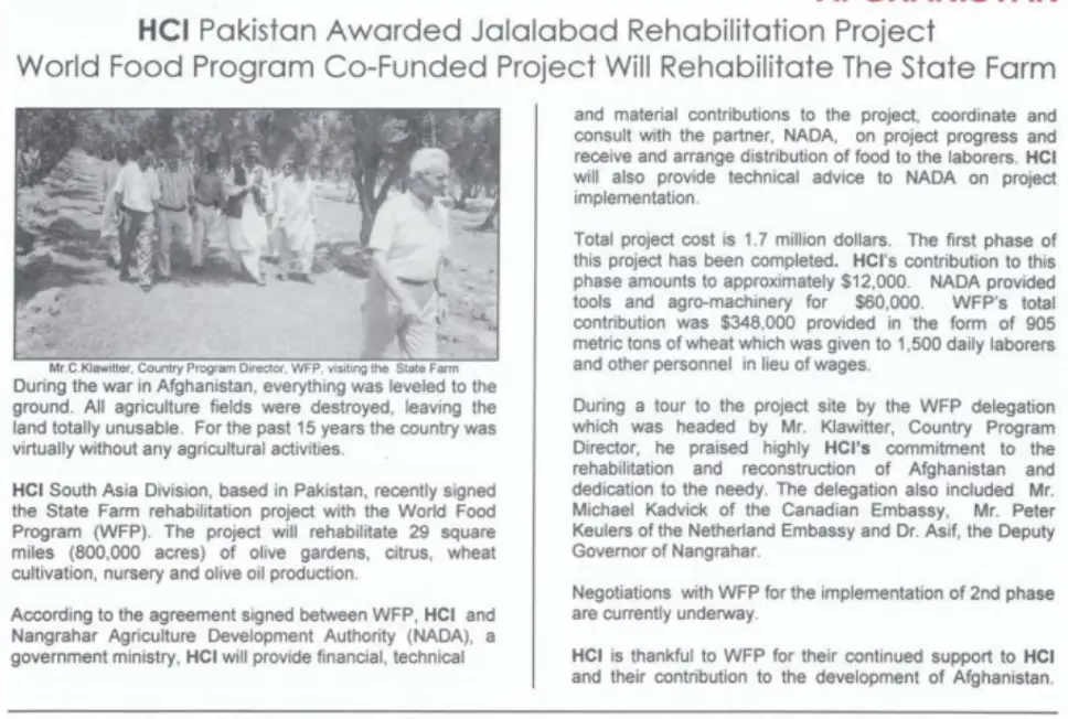 1996 HCI and Jalalabad Award