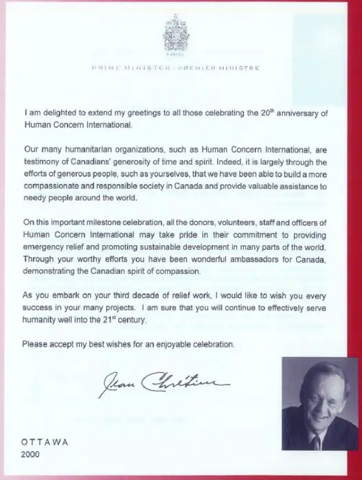 2000 Prime Minister –Jean Chretien