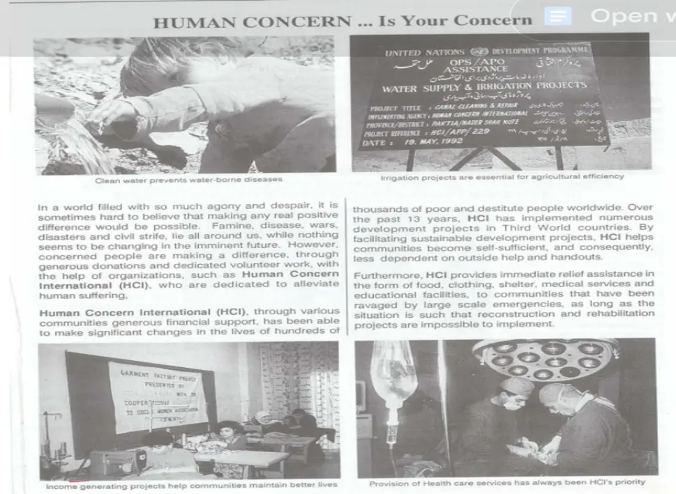 January 1994 United Nations Development Programme funds HCI