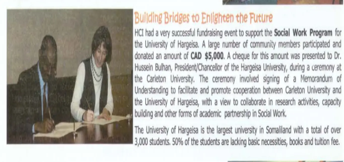 January 2010 HCI hosts fundraiser for University of Hargesia in Somaliland